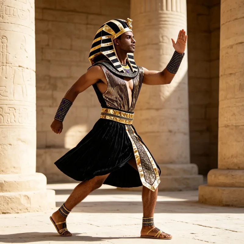 Adult Ancient Egyptian Pharaoh And Cleopatra Couple Costume Nile Theme Cosplay For Stage Show Party