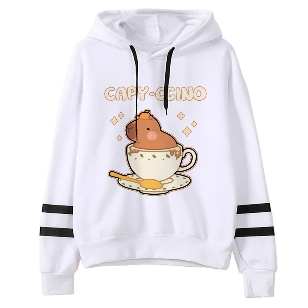 Capivara-Hoodies Japoneses Femininos, Pulôver Estético, Top de Manga Comprida, Estética Anos 90