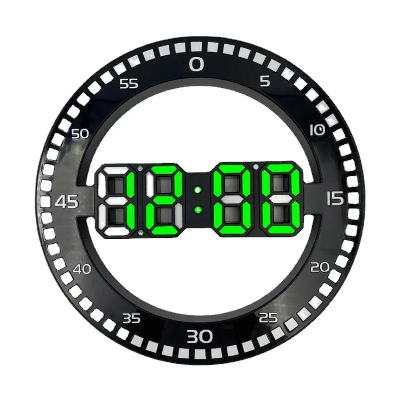 Home Decor Large Wall Clock LED Clock Creative Jump Second Clock Digital Clock 3D Silent Electronic Clock Living Room ornament