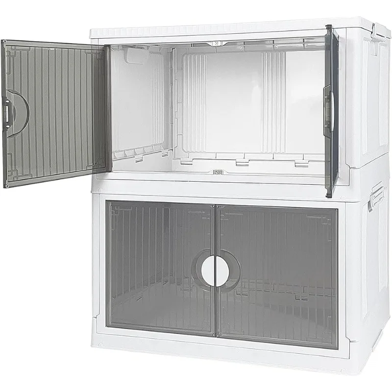 

Large Collapsible Storage with Lids - Space-Saving Closet Organizers, Storage Container Foldable Bathroom Organizer
