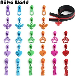 10/30/100PCS Colorful Scissors/Bee/Paw Shape 5# Nylon Metal Zipper Sliders For Sewing Garment Bags Backpack Handbag Accessories