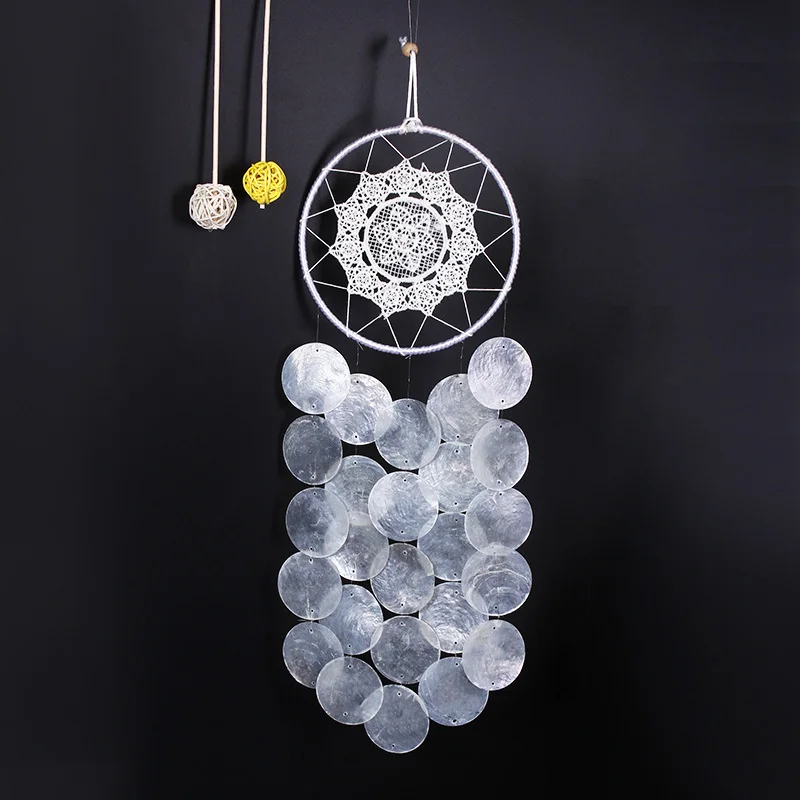 100 Pcs Sea Decorative Shell Pieces Dreamcatcher Pendant for Making Connector Yellow