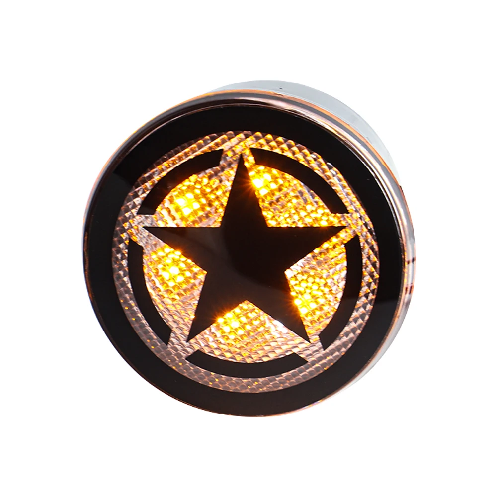 For 2007-2017 Jeep Wrangler JK & WRANGLER Unlimited Smoker Front Fender LED Turn Signal Light And JK Flare Light Amber Five Star