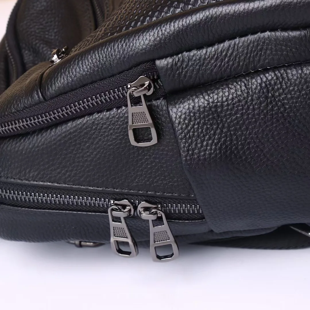 Imagem -06 - Mochilas Pequenas de Couro Genuíno Preto para Meninas Mochila de Couro Feminino Bolsa de Ombro em Relevo Marca de Moda Pendulares 2023