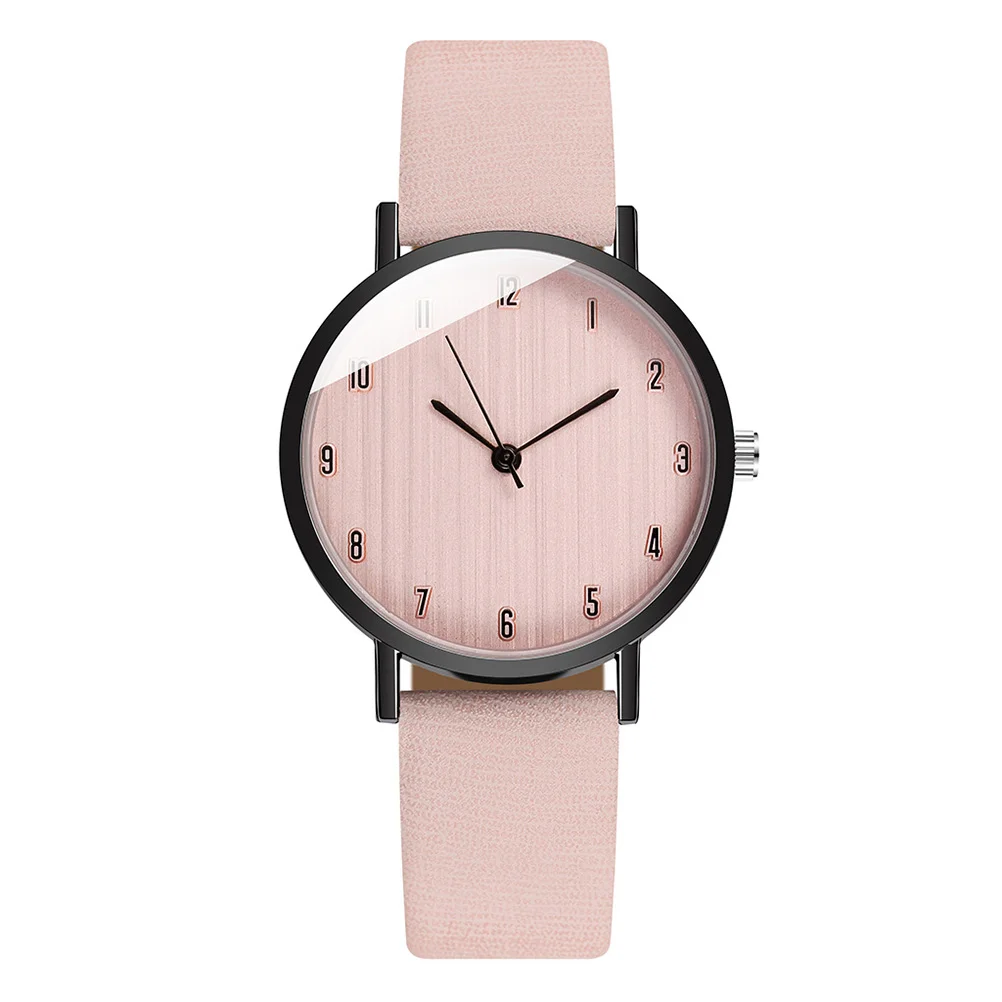 

Ladies Quartz Watch Stylish Strap Wood Grain Dial Elegant Casual Party Dating Accessories Precise Time Keeping
