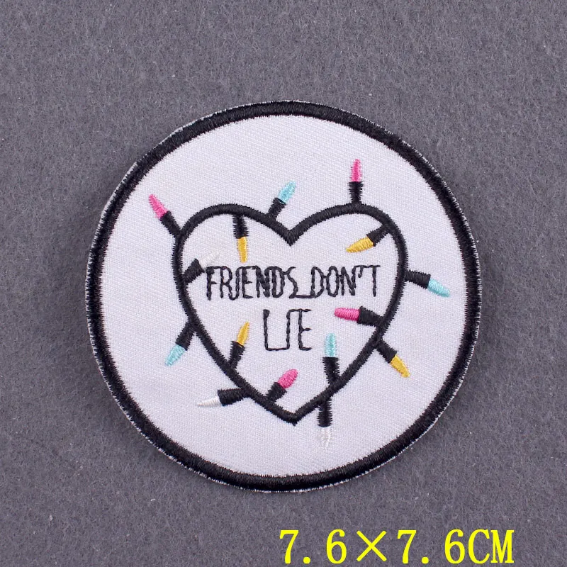 Friends Don\'t Lie Patches For Clothing Slogan Stripes Iron On Patches On Clothes DIY letter Embroidery Patch Badges On Backpack