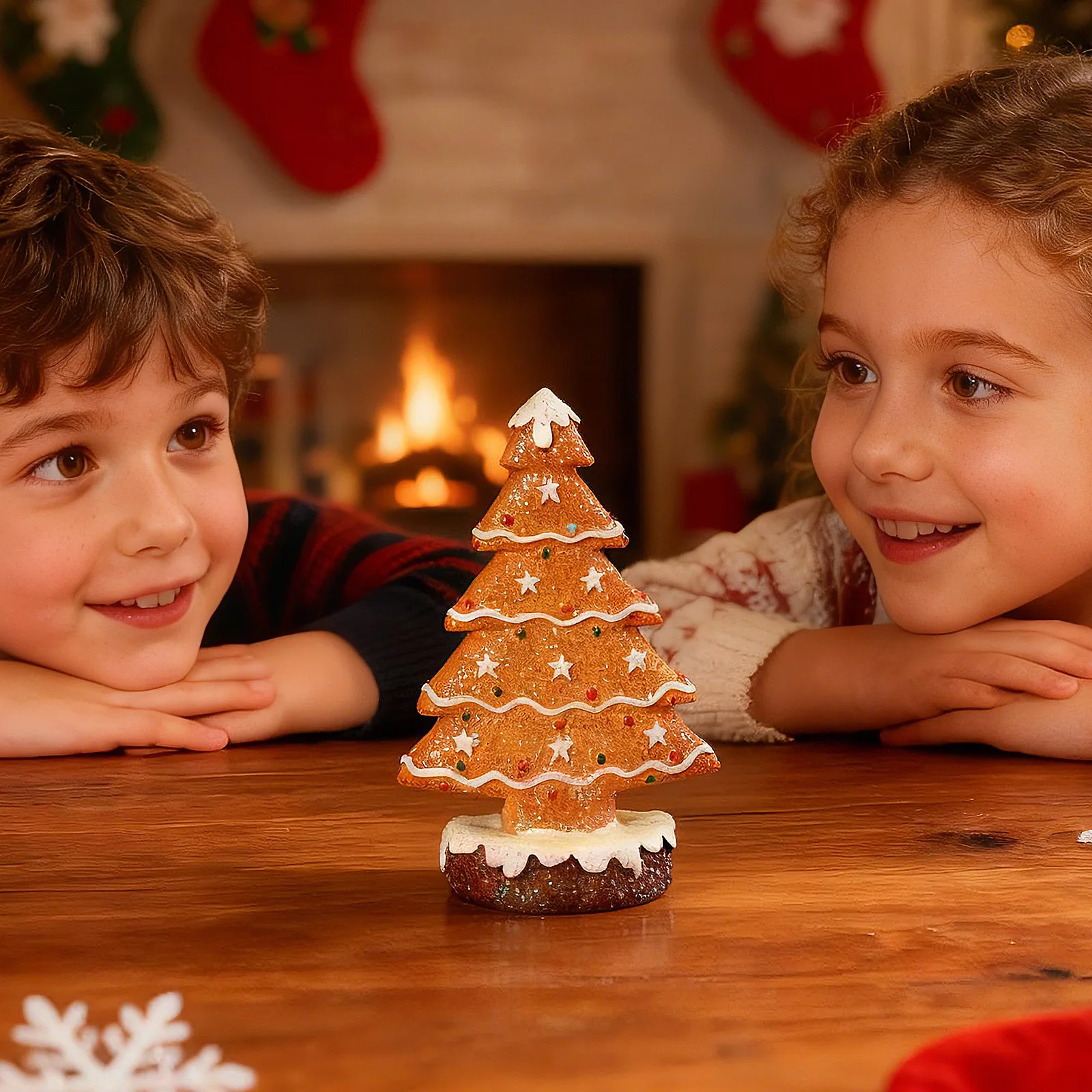 Weihnachtsbaum-Dekoration, Lebkuchen-Figuren, Kunstharz-Dekor, handgefertigt, für Weihnachtsgeschenke, Weihnachten, Party, Heimdekoration