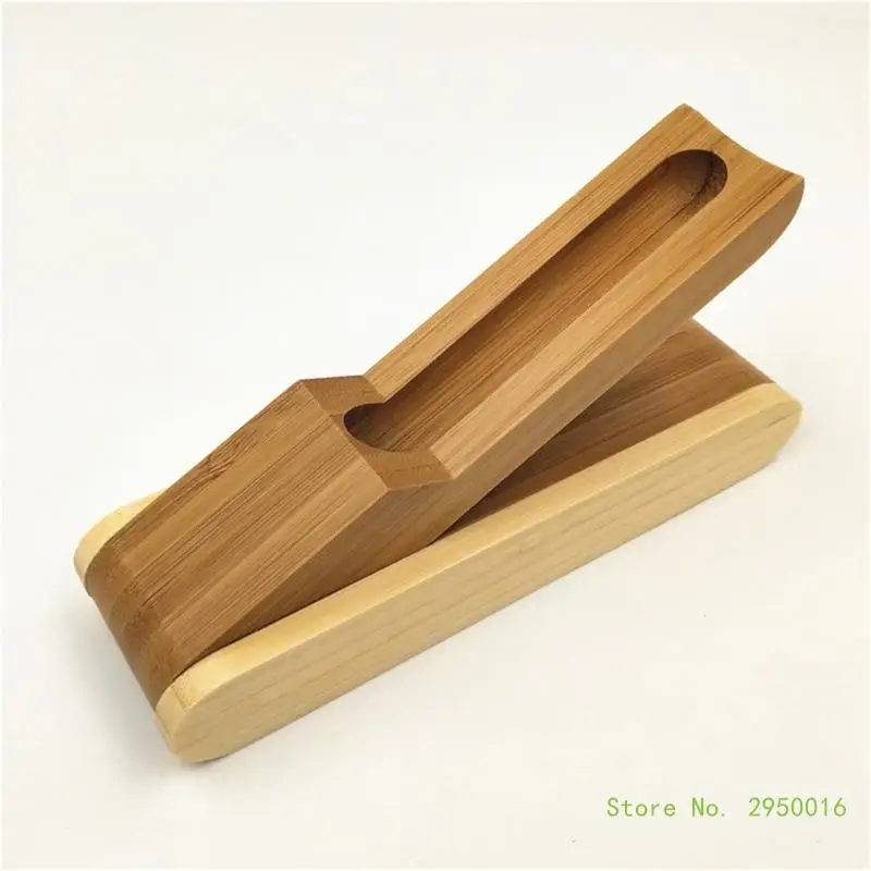 Bamboo Pen Box Pen Display Holder Wood Pencil Box with Lid Pen Gift Box Desktop Stationery  for Single Pen