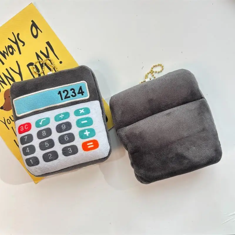 1pc criativo presentes de aniversário menina mochila charme saco pendurado ornamentos engraçado calculadora boneca de pelúcia brinquedos de pelúcia chaveiro pingente