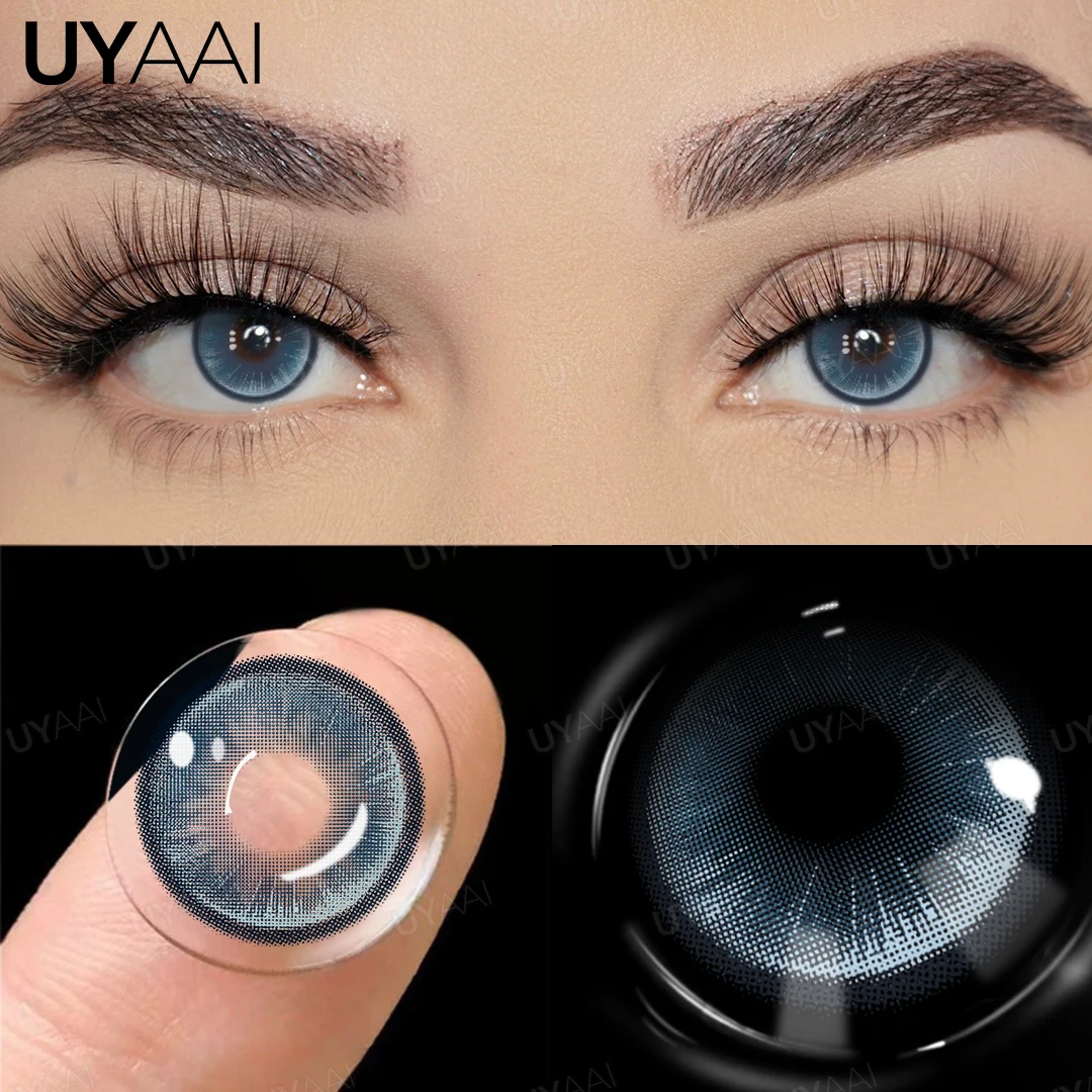 UYAAI 2024 New Colored Pupils for Eyes Blue Color Contacts Cosmetics Big Eyes Lenses y2k Pink Beauty Colored Lenses Purple Green