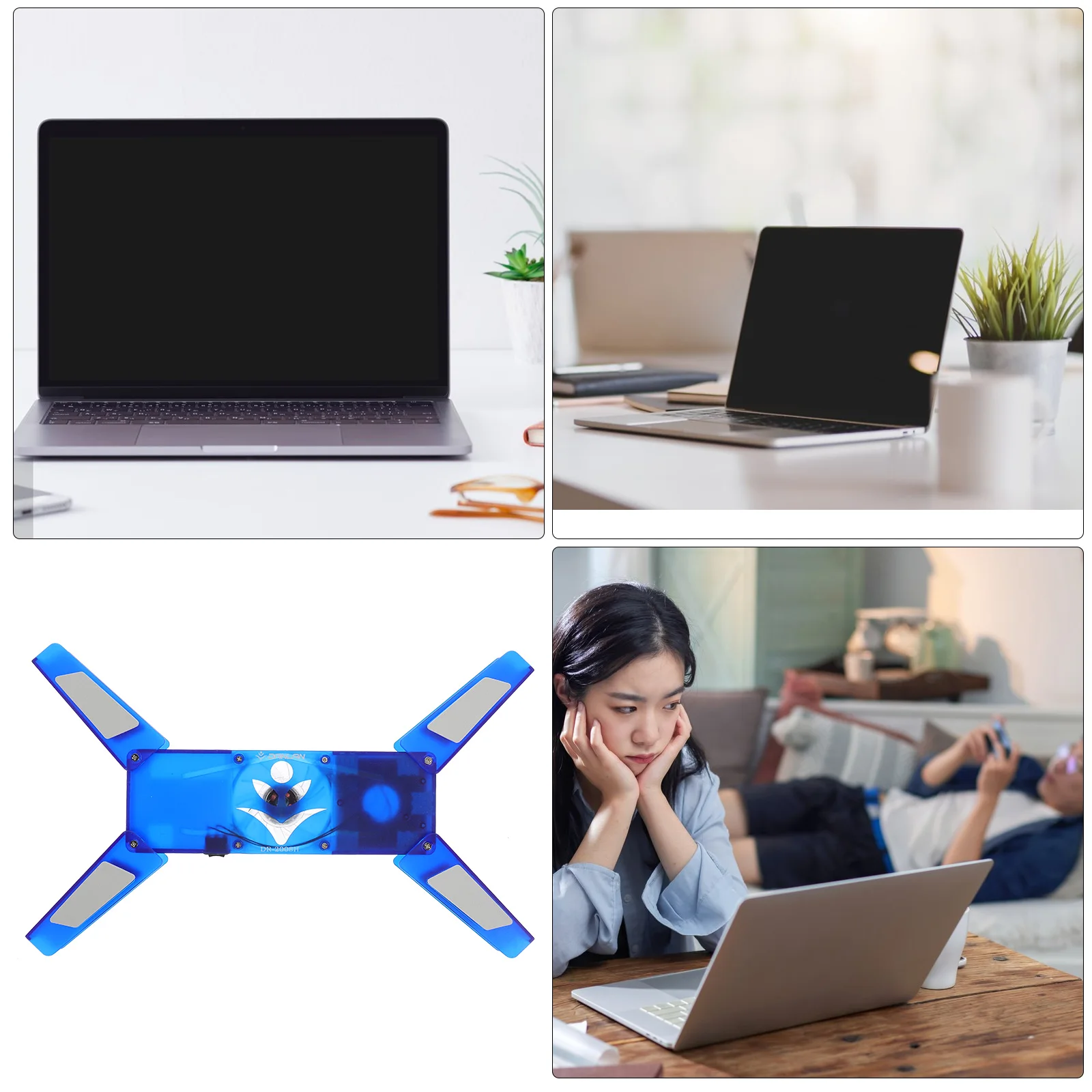 

Cooling Fan Blue 4 Port Hub Large Fans Gaming Laptop Stand Cooler DR2008H Laptop Radiator Cooling Pad Computer Accessories