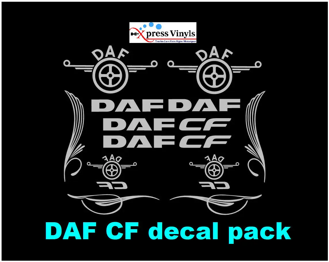 

For 7PcsDAF CF truck decal package. DAF stickers ANY SINGLE COLOUR
