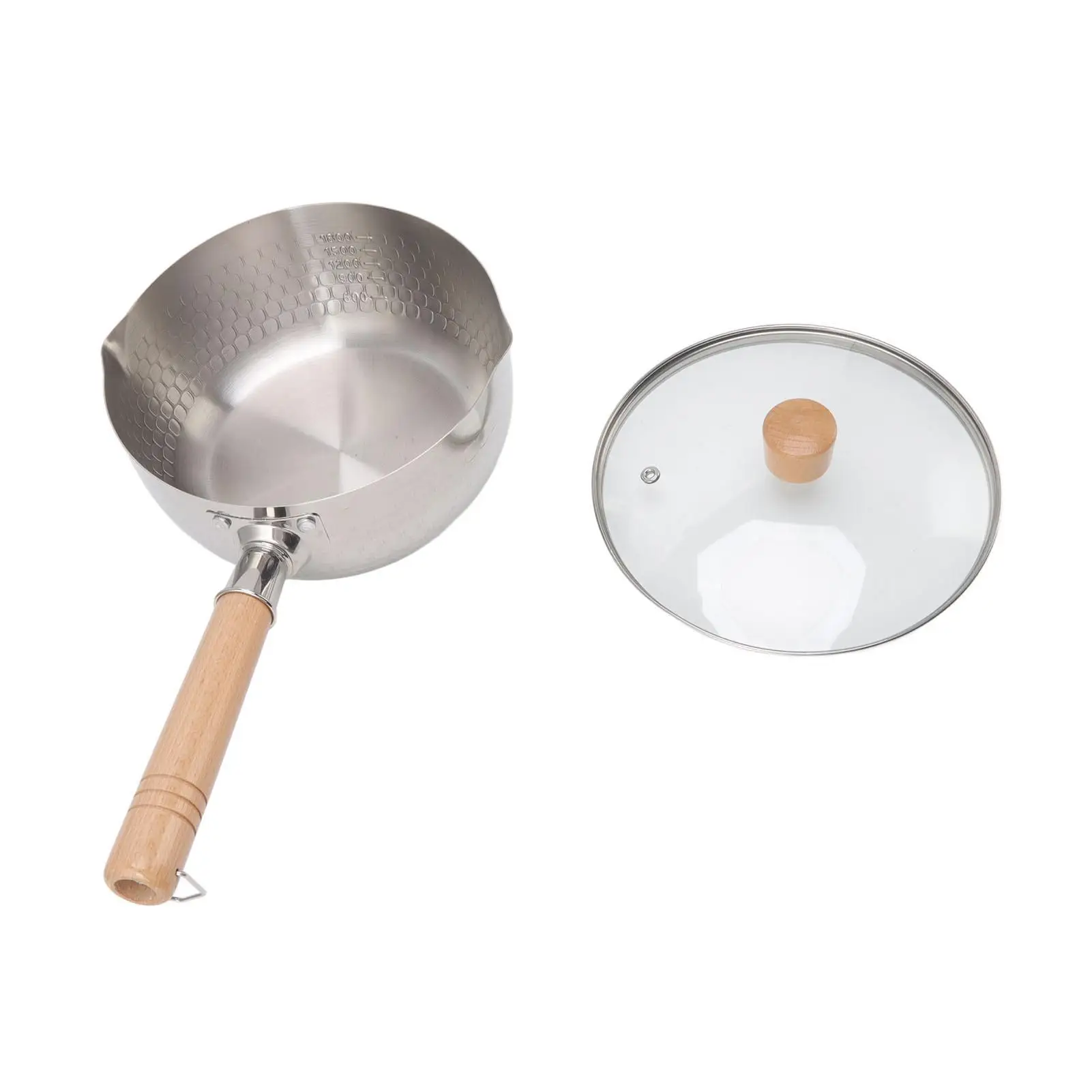 

Stainless Steel Nonstick Milk Sauce Pan with Lid Microwave Safe for cooking Pot for Soup and Sauces