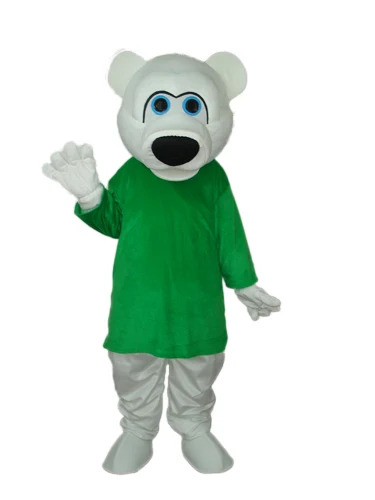 Novo personagem adulto estranho urso branco mascote traje halloween vestido de natal corpo inteiro adereços roupa traje da mascote