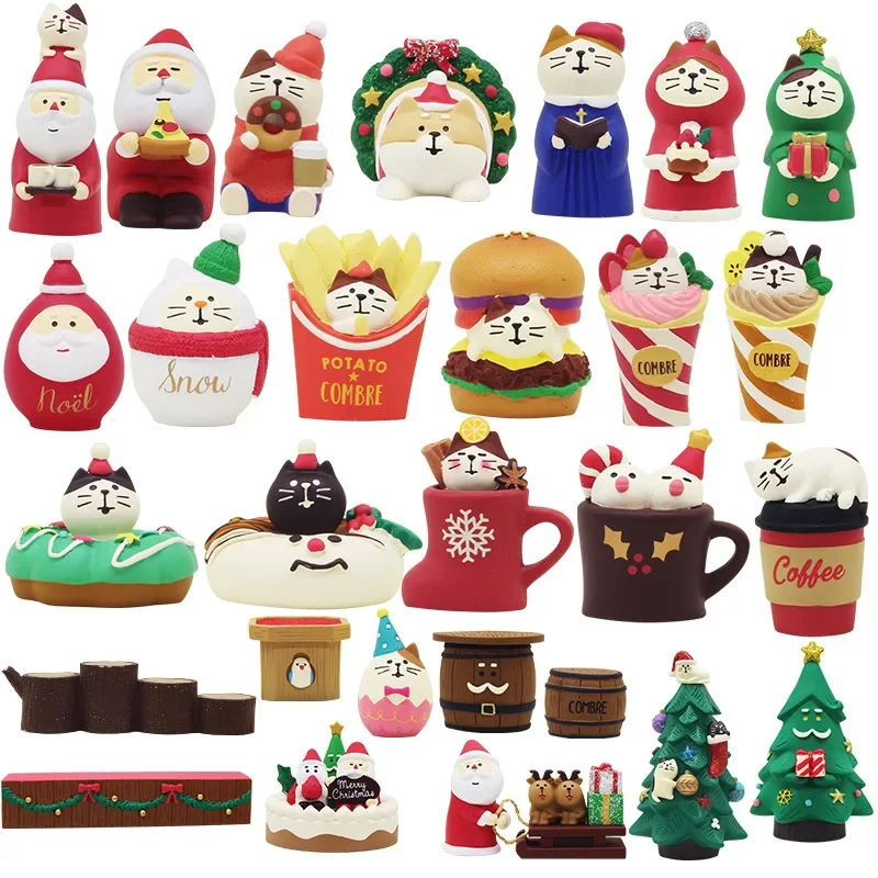 Decoración de escritorio de Japón, figuritas en miniatura, decoración de estantería, escena coleccionable, regalos de Feliz Navidad, Zakka, 2025