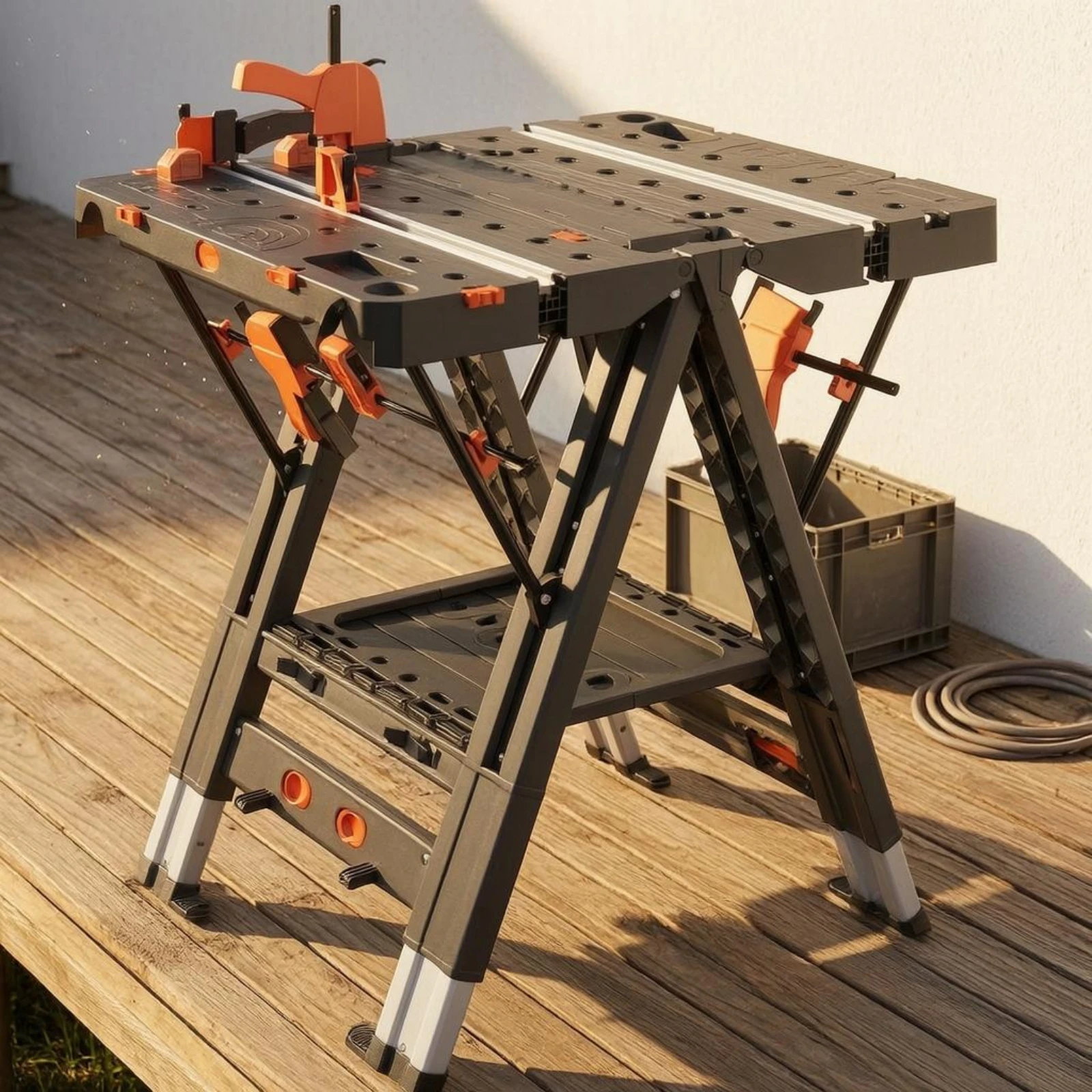 Foldable Workbench Industrial Design Portable Workbench Folding Work Table Telescopic Legs Garage Tool Heavy-Duty