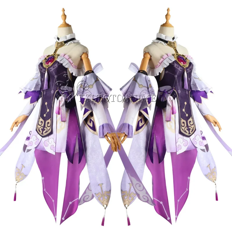 

ss13Fu Xuan Cosplay Costume Game Honkai Star Rail Character Fuxuan Uniform Outfit Halloween Party Women Wig Shoes