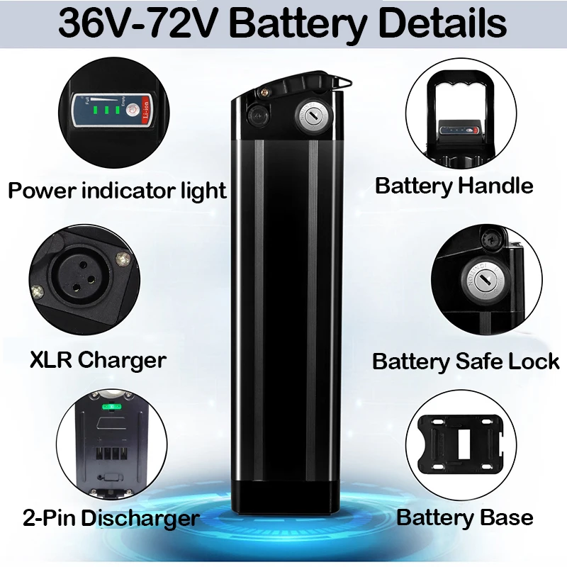 

52 В электрический велосипед cham rider 50ah SilverFish Batterie 30ah 1000w Duotts S26 Bicicleta Elétrica Litio аккумулятор 20ah 40ah1500w