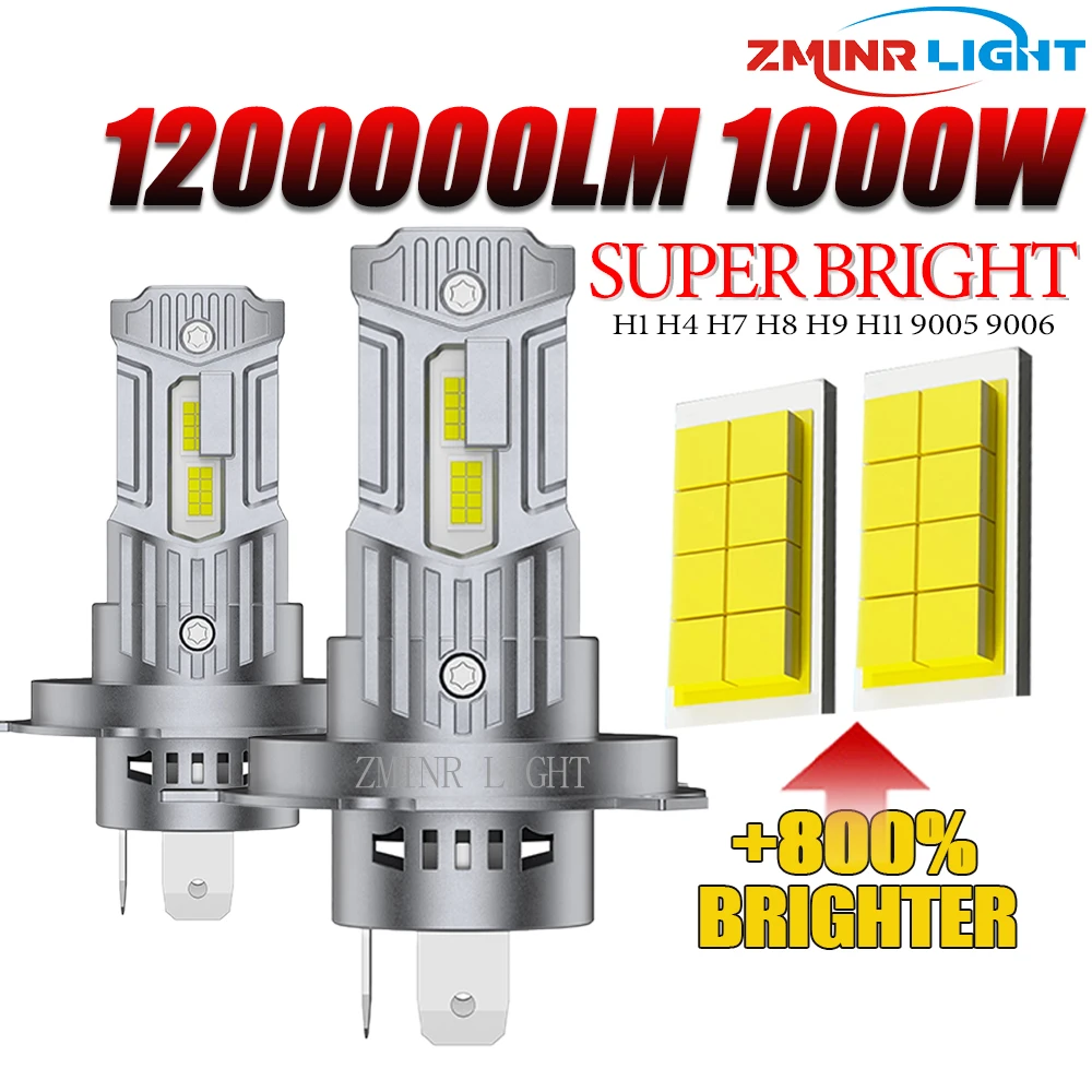 

Светодиодные лампы H7 H4 H1 CANBUS 9005 9006 HB3 HB4 H11 H9 H8 для автомобильных фар, суперяркие, миниатюрные, беспроводные, 12В, Plug&Play