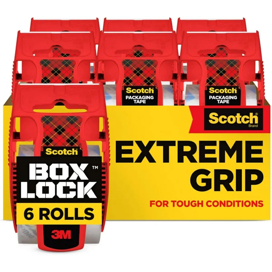 

Упаковочная лента Clear Box Lock с экстремальной рукояткой для надежной доставки и почтовых приложений Ширина 1,88 дюйма x 22,2 длина yd 6 Rol