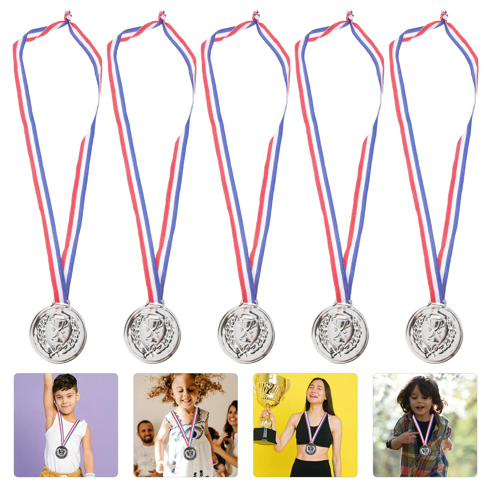 

5 шт. детских спортивных медалей с лентой, креативные награды для соревнований, декоративные поощрительные призы, спортивные медали
