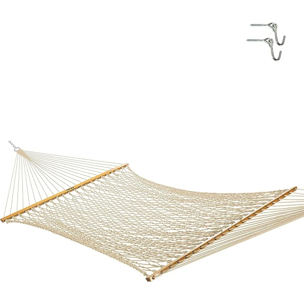 

Original Pawleys Island 13DCOT Large Oatmeal DURACORD Rope Hammock with Free Extension Chains & Tree Hooks, Handcrafted