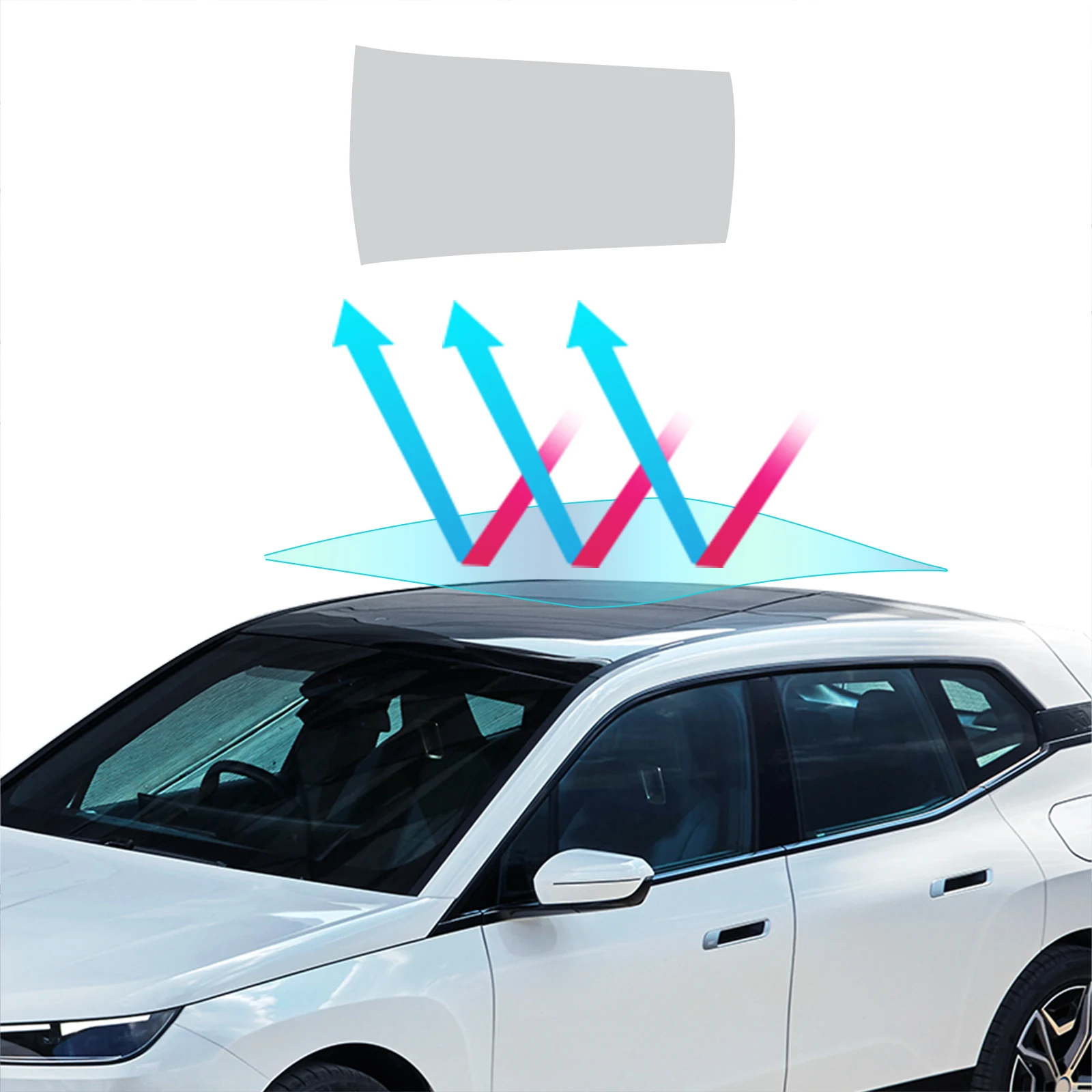 

For BMW iX 2020 2024 Sunroof TPU Protective Film Scratch Resistant Exterior Decoration Car Modification Accessories Ice blue