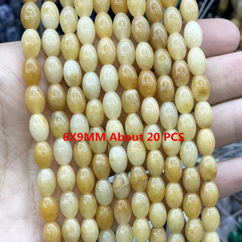 Natuursteen Topaas Geel Jades Rondelle Kubus Kolom Losse Ronde Spacer Kralen Voor Sieraden Maken DIY Armband Ketting Materiaal