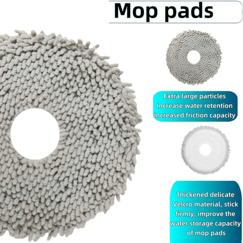 Abno-acessório para robô aspirador de pó dreame x50 ultra completo, escova principal, filtros, almofadas de esfregão, escovas laterais, sacos de pó