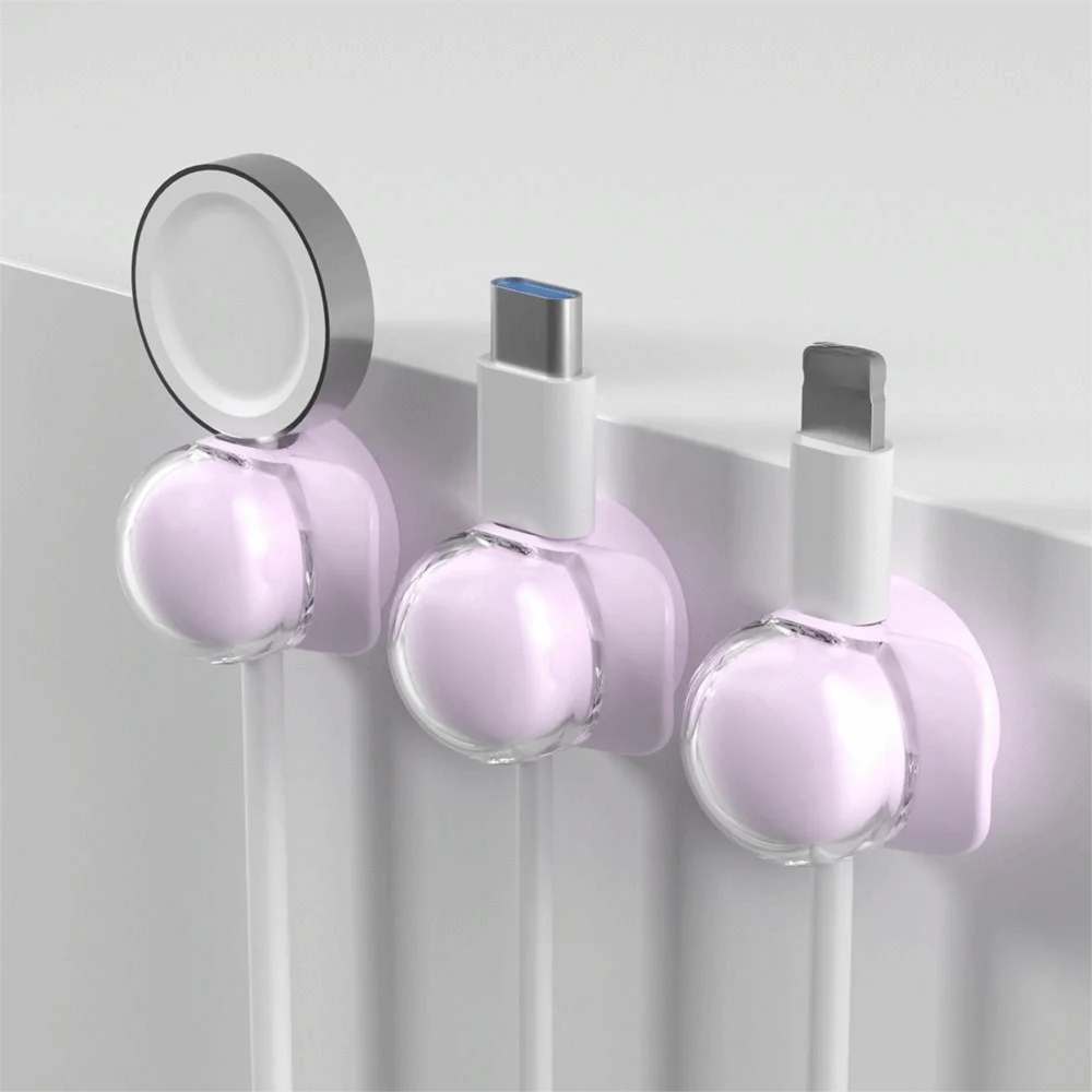 3Pcs New Smooth Adjustable Desktop Cable Clip Universal Acrylic Wire Holder Self Adhesive Charging Cable Winder Desk Management