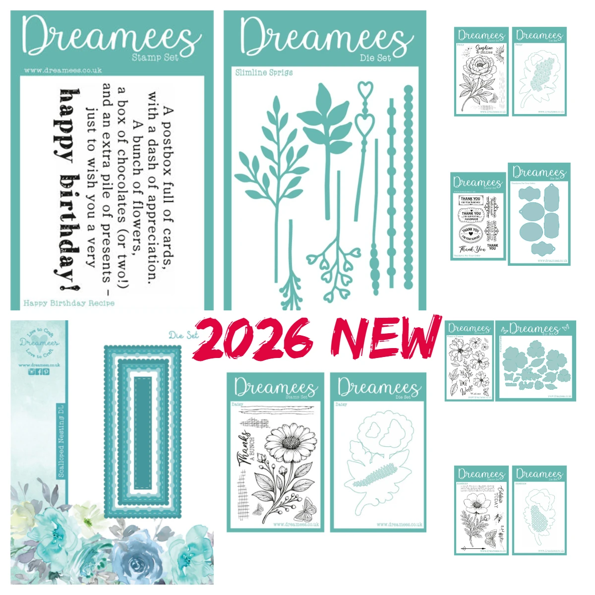

2026 New Floating Flowers Slimline Sprigs Scrapbook Decoration Stamps Stencils DIY Gift Card Craft Metal Cutting Dies Outline