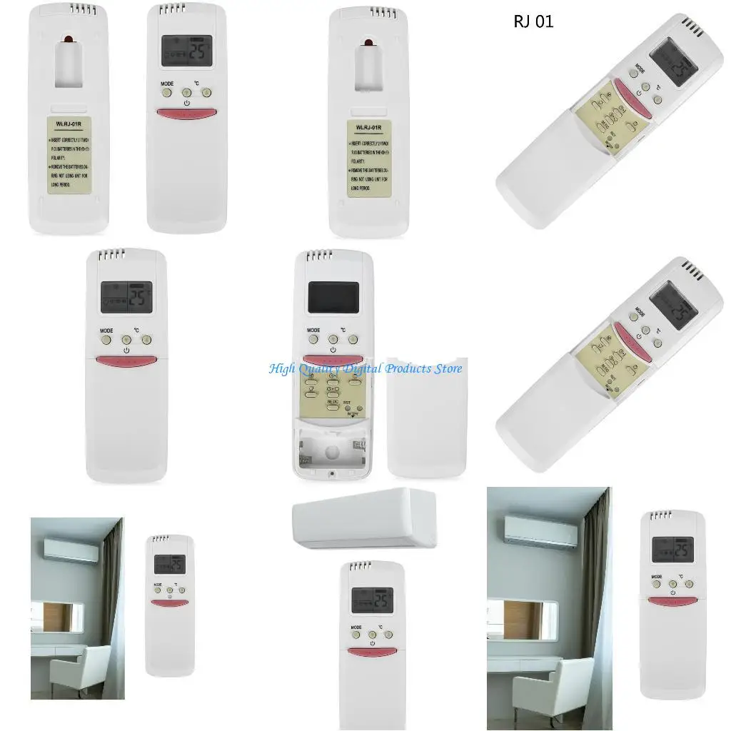 

U2JE Replacement Remote Control for WLRJ01 WLRJ02 KFR32GW/B KFR32GWBd Air Conditions User Friendly and Comfortable to Hold