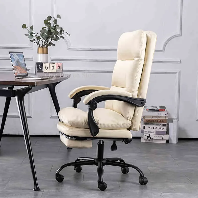 

Genuine Leather Office Chair Computer Luxury Modern Ergonomic Seat Vanity Chair Silla Oficina Ergonomica Theater Furniture 의자