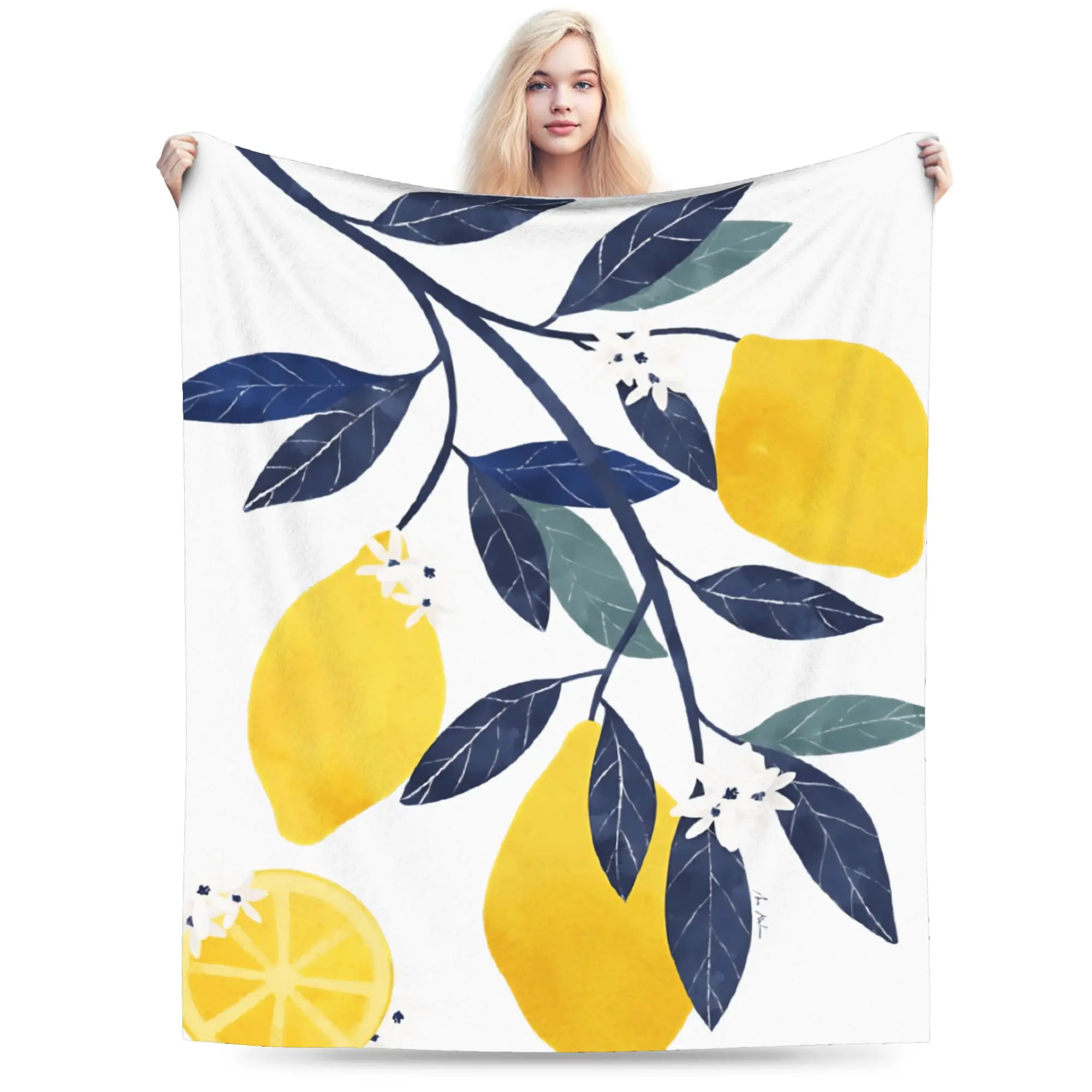 Tropical Fruits   Plush Blanket Child  Flannel Throw Blanket For Couch Chair Sofa Bed Soft Custom DIY Quality Bedspread Gift