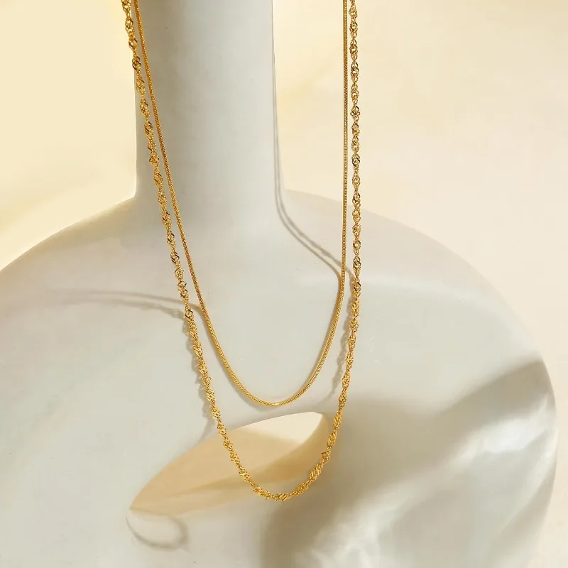 Dainty Layered Gold Necklace Set 5