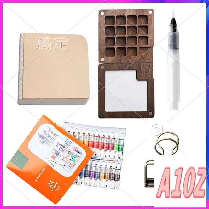 0Z-Travel Paint Palette, Portable Watercolor Set With Clip And Water Pen, Pocketartist Watercolor Travel Set,Paint Palette