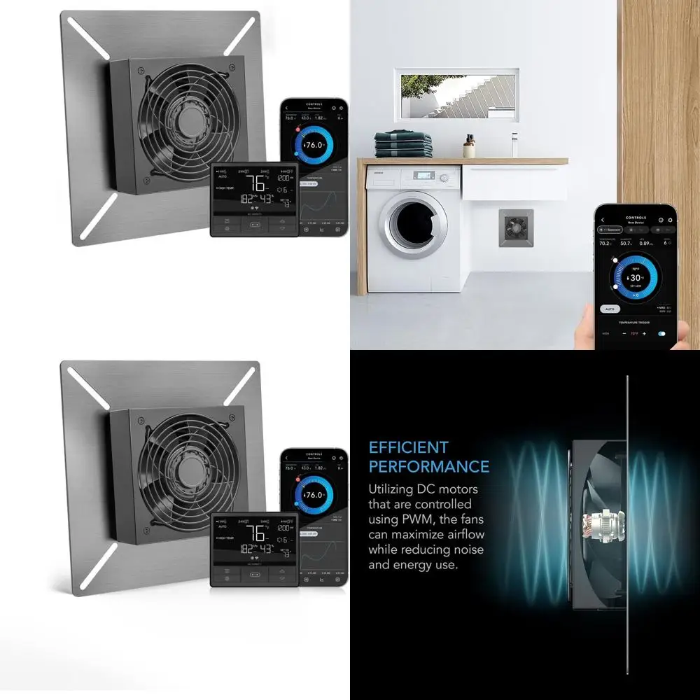 

6-контактный вентилятор с двигателем EC с управлением по Wi-Fi для ползания, подвала, гаража, чертиков и комнат для выращивания