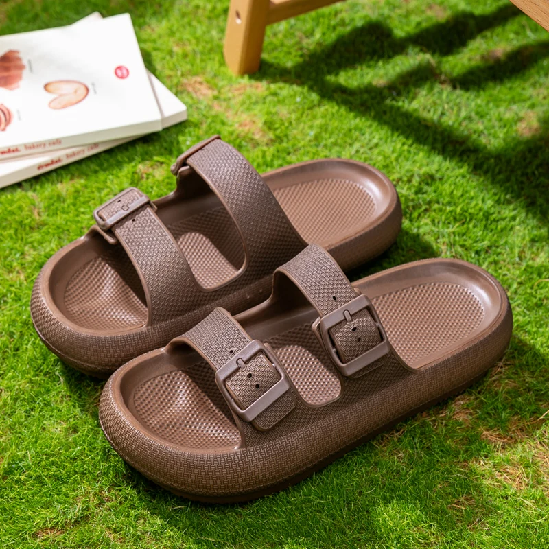 Modische Slide-Sandalen für Damen, Sommer, bequeme EVA-Plateau-Hausschuhe für drinnen und draußen, atmungsaktive Hausschuhe mit weicher Sohle – Detail 10