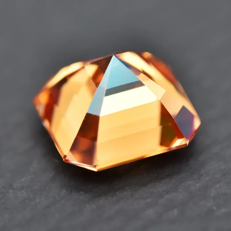 Moissanit-Stein, Asscher-Schliff, orangefarbener, mit Zertifikat, für Diamanttester geeignet, Top-Schmuckstücke zur Schmuckherstellung – Detail 3