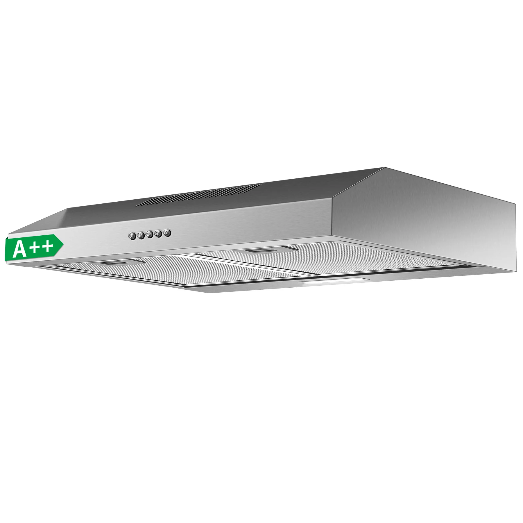 TopStrong 60cm Unterbau-Dunstabzugshaube 250m³/h A++ Energieeffizienz Edelstahl 3-Geschwindigkeiten LED-Abzugshaube für die Küche