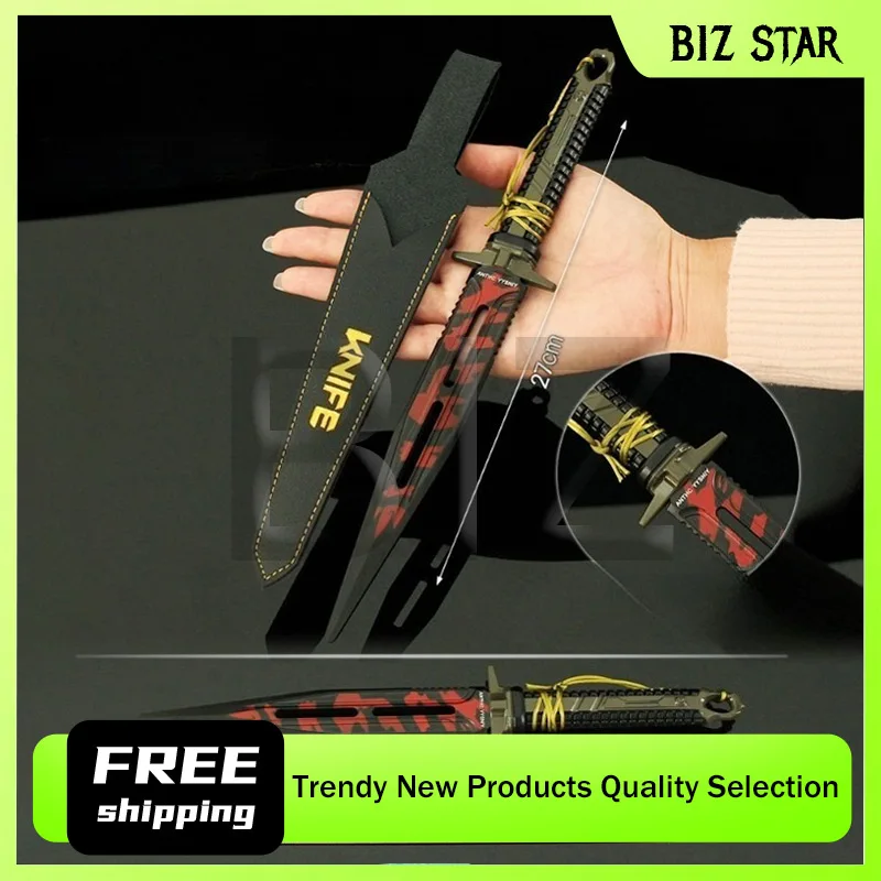 27 cm/10.63in Arena Breakout Game Randapparatuur Grote Overwinning Dolk Zwart Metalen Model Legering Speelgoed Wapen Ornamenten Collecties Geschenken