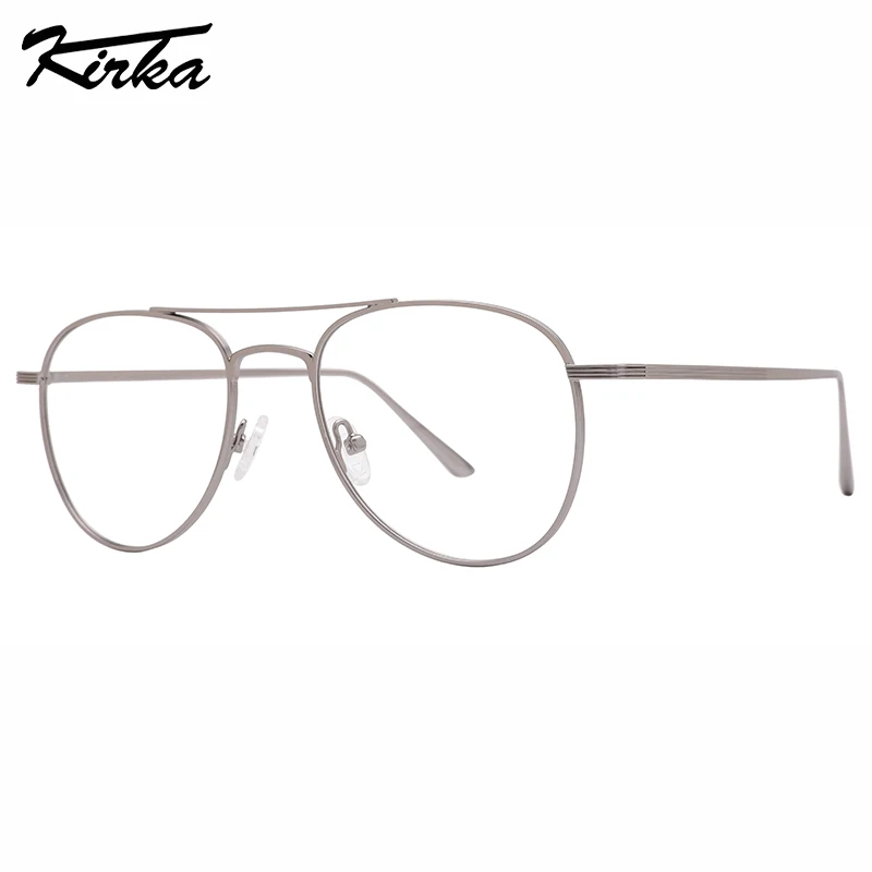 Kirka Male Classic Triangle Double Bridge Frames Matt Colors Myopia Business Computer Metal Reading Offices Glasses MM4024