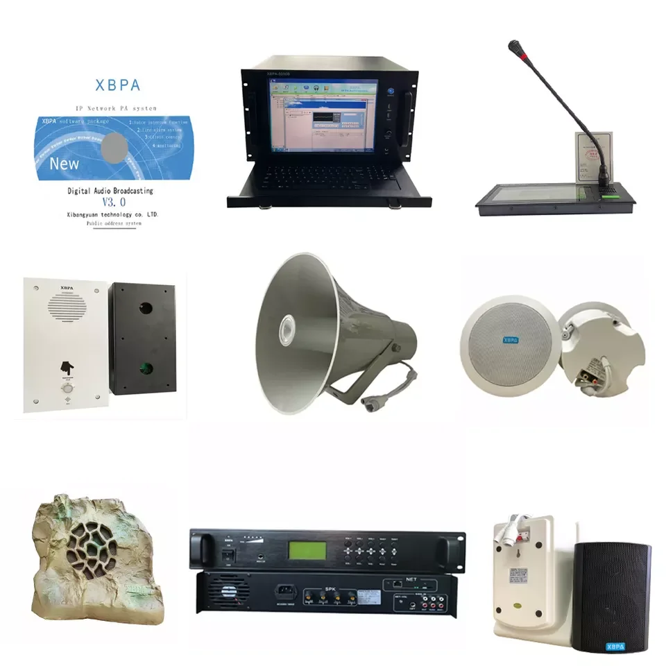 10.1-inch Video Audio Visual Intercom Broadcasting PA  System Host Software Power Amplifier Speaker Full Set Equipment