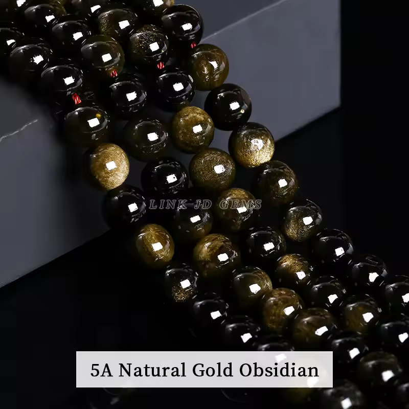 Natural Stone Golden Obsidian Bead Irisation Round Loose Spacer 4 6 8 10 12mm For Jewelry Making Diy Bracelet Necklace Accessory - Image 34
