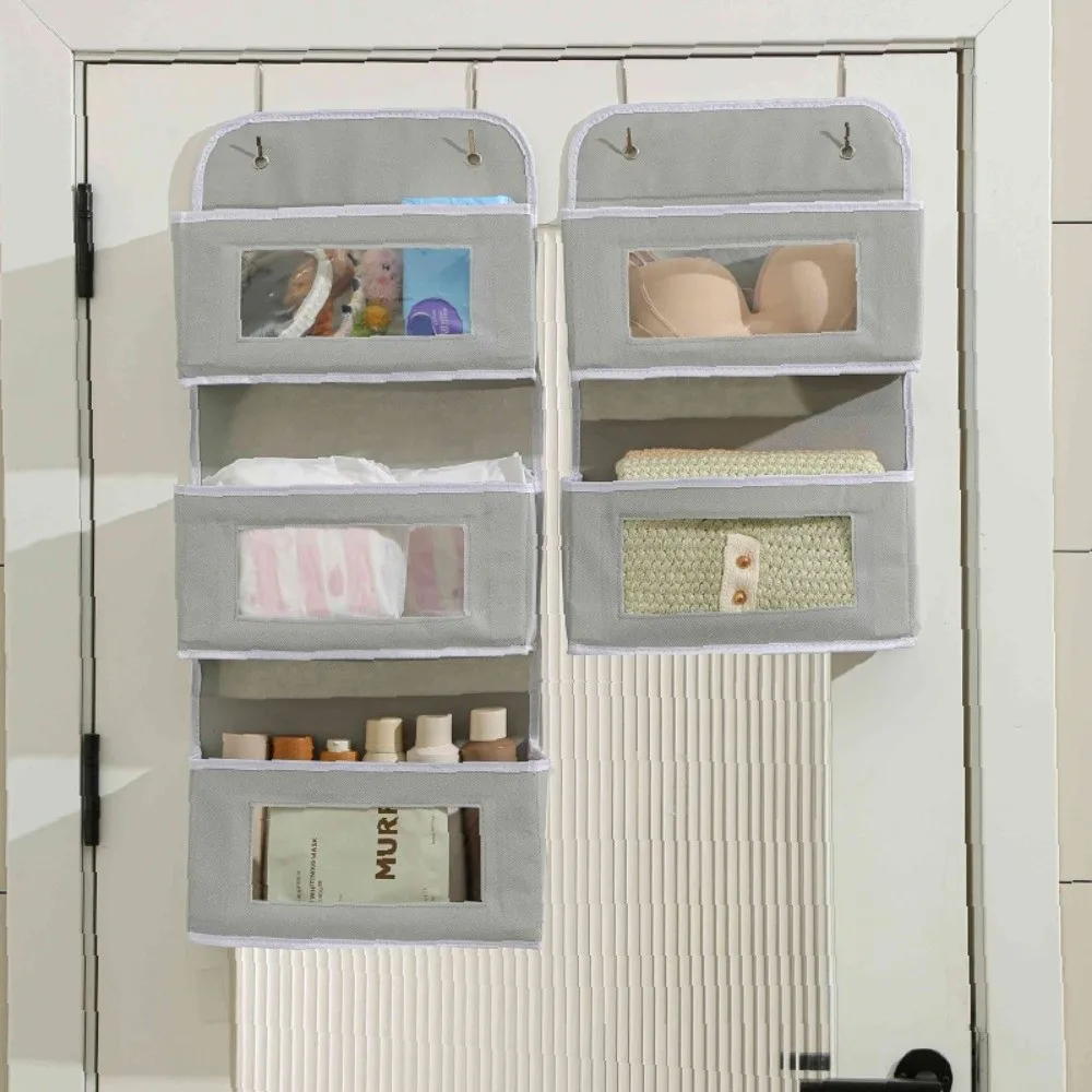 New 3/4/5 Tiers Over Door Organizer Space Saving Durable Storage Organizer Clear PVC Window Hanging Storage Bag Home Use