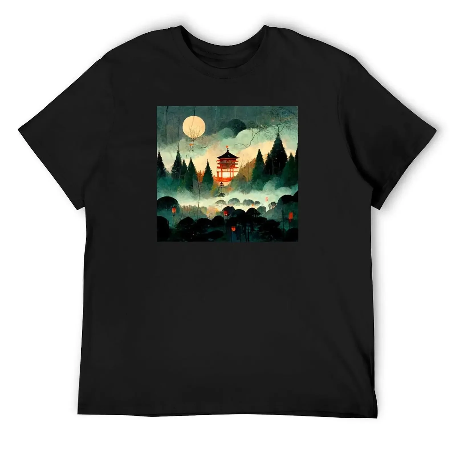 

Lanterns in the forest T-Shirt customs design your own blacks quick drying vintage anime shirt anime shirts men