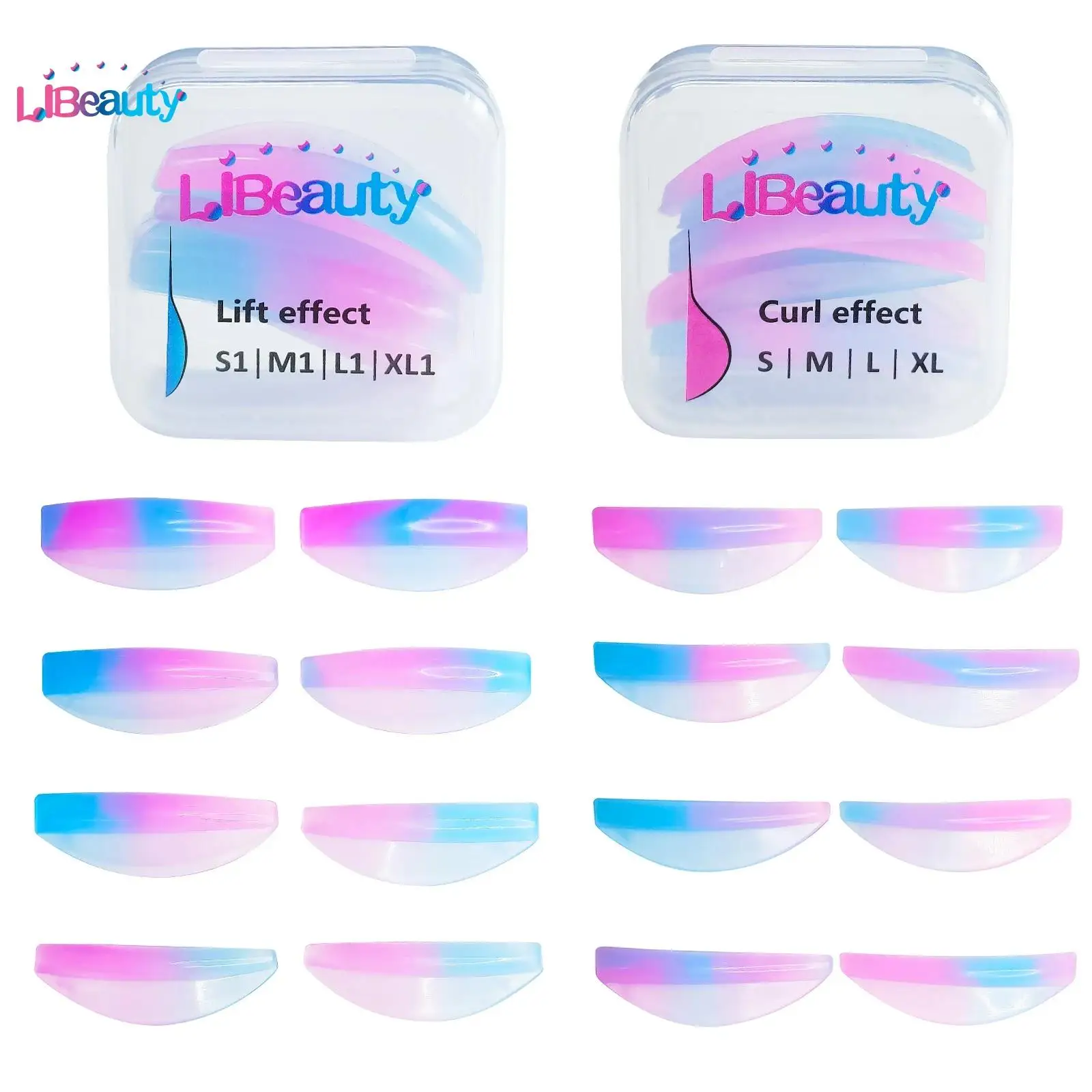 Libeauty 8 Pairs C&L Curl Silicone Perming Pad Lash Lift Pad Lifting 3D Eyelashes Eyelash Lift Extension Curler Applicator Tool
