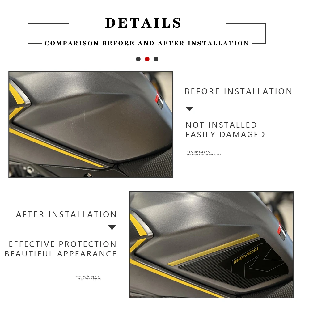 3D Resin Sticker Protection Kit Tank Pad Decals For Voge Brivido 500 R 2021 2022 2023 2024