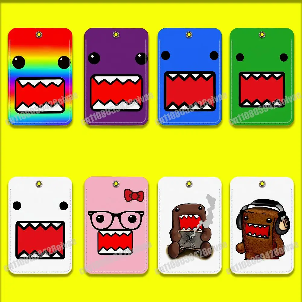 

Domo Kun Cartoon Colorful Card Holder Cover For ID Clips Credit Bank Bag Bus Meal Sleeves Pocket Decoration Keychain