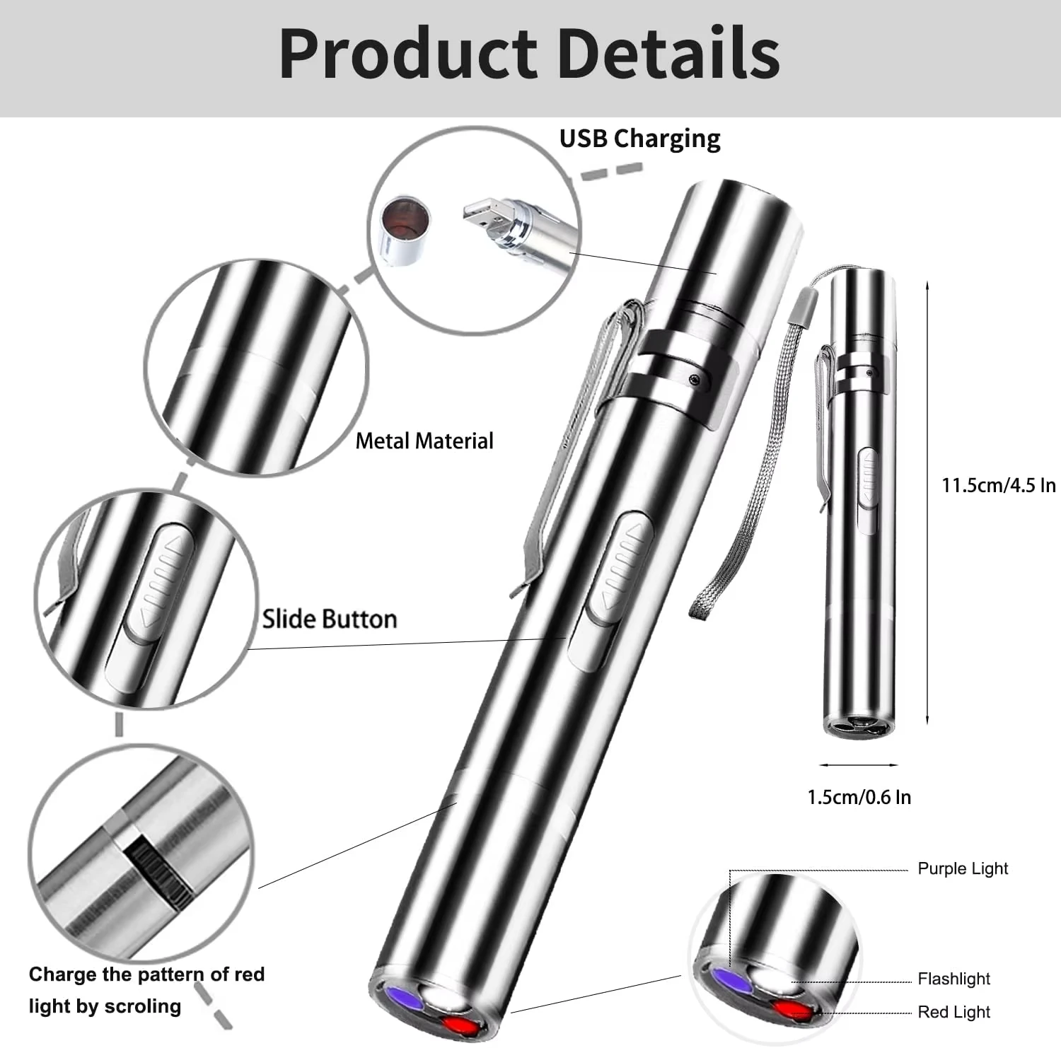 Cat Toys Laser Pointer with 5 Adjustable Patterns USB Recharge Laser Long Range Training Chaser Interactive Toy Dog Laser Pen image 2